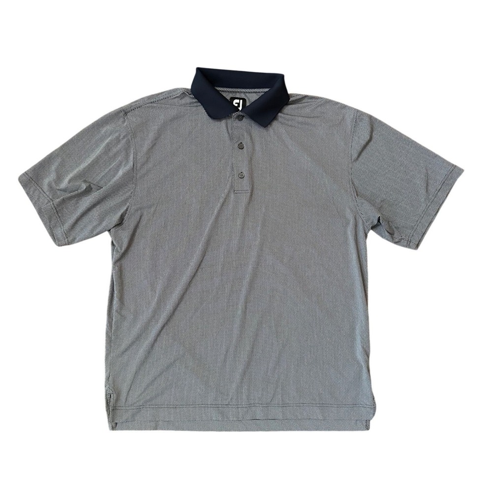 FootJoy Men's Blue and Gray Performance Golf Polo Size Large
